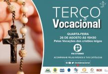 Terço Vocacional nesta quarta-feira terá renovação das promessas batismais